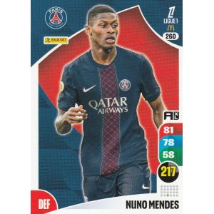 Carte Foot Panini Adrenalyn Xl 2026 - N&deg; 260 - Nuno Mendes - Paris Sg - Occasion
