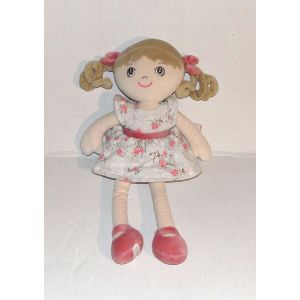 Doudou Poupée Bukowski Robe A Fleurs Roses - Occasion