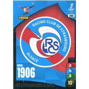 N&deg; 289 Racing Club De Stasbourg Carte Jeu Adrenalyn Xl "Ecusson" Ligue 1 2025-2026 - Occasion