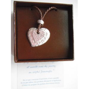 Collier Femme Fantaisie Coeur Avec Cristal Swarovski - Idée Cadeau - Occasion