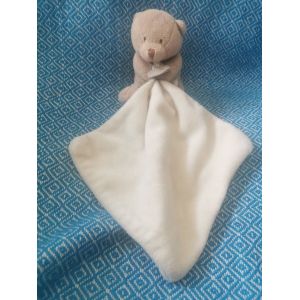 Doudou Et Compagnie Ours Marron Beige Mouchoir Blanc - Occasion