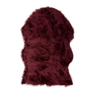 Boltze - Tapis De Bain Ou Descente De Lit En Fourrure Synth&eacute;tique 90x60 Cm Rouge Fonc&eacute; Bordeaux Prune - Occasion