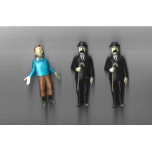 Figurine Tintin En Pull Bleu Et Les Dupont - Occasion