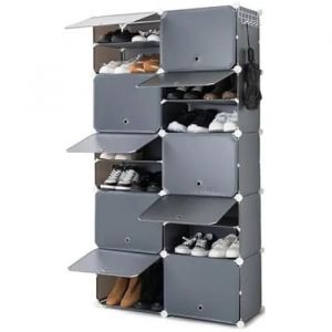 Meuble Etag&egrave;re modulable Gris Noir - INNOVAGOODS - Pour Chaussures, Livres, v&ecirc;tement, Jouets - Occasion
