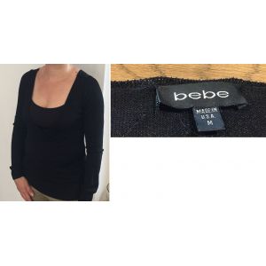Bebe Cache Coeur Pull Croisé Noir Taille M Femme - Occasion