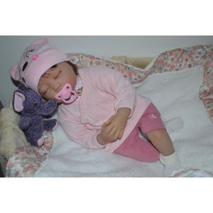 Bébé Reborn Mila Bébé Réaliste Full Vinyle Silicone 52 Cm Vrai Bébé Nouveau Né Fille + Trousseau - Occasion