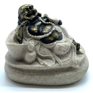 Statue Bouddha Rieur Gris 11cm - Occasion
