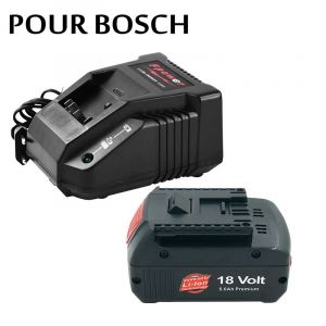 18V Rechargeable pour Bosch 18V18.0Ah batterie de secours remplacement Portable BAT609 voyant + chargeur 3A - Occasion