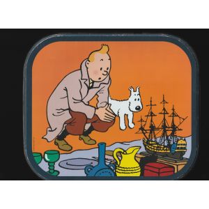 Boite Tintin Boite A G&acirc;teau En Fer Delacre, Tintin Le Secret De La Licorne - Occasion