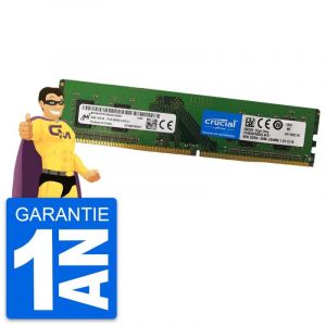 4Go RAM Micron MTA4ATF51264AZ-2G6E1 DDR4 DIMM PC4-21300U 2666MHz 1Rx8 1.2v CL19 - Occasion