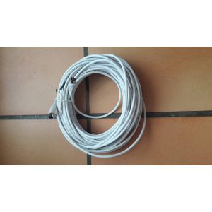 CABLE TELEVISION ANTENNE BLANCHE TV MALE FEMELLE RALLONGE 20 METRES POUR T&Eacute;L&Eacute; - Occasion