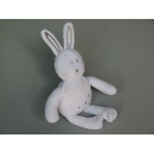 Doudou Lapin Blanc Bavoir À Broder Étoiles Dmc - Occasion