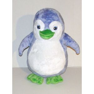 Peluche Pingouin Bleu Vert Lascar - Doudou Pingouin 38 Cm - Occasion