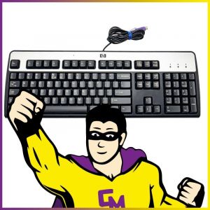 Clavier AZERTY PS2 HP KB-0316 Noir et Argenté 106 Touches Keyboard - Occasion