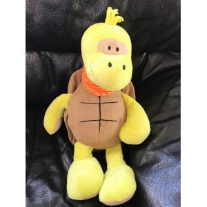 Doudou Peluche Tortue Verte Et Marron Bandana Orange Et Rouge Ray&eacute; 35cm Mozaic - Occasion