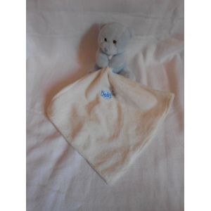 Doudou Ours Bleu Baby Nat Babynat 12 Cm Mouchoir Blanc Bn3530 Bn 3530 - Occasion