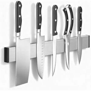 Senior-Barre Magn&eacute;tique 30 Cm - Porte-Couteaux En Acier Inoxydable Aimant Tr&egrave;s Puissant - Fixation Adh&eacute;sive Sans Percer - Pour Couteaux, Outils, C Aux[L1153] - Occasion