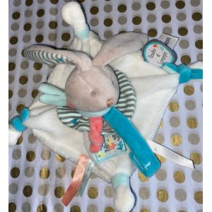 Doudou Lapin Happy Puzzle Attache T&eacute;tine Sucette B&eacute;b&eacute; Peluche Jouet B&eacute;b&eacute; Doudou Et Compagnie Petit Mod&egrave;le Naissance Comforter Baby Bunny Rabbit - Occasion