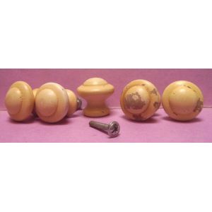 Lot de 5 : poign&eacute;e de tiroir , meuble - 30 mm - bois peint - blanc cass&eacute; - Occasion