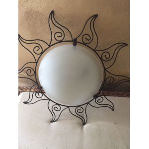 PLAFONNIER SIMPLE SOLEIL FER FORGE - Occasion