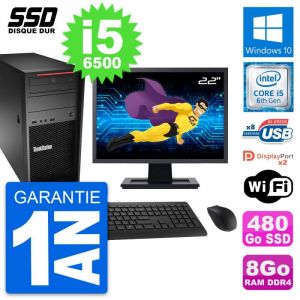 PC Tour Lenovo P320 MT Ecran 22" Intel i5-6500 RAM 8Go SSD 480Go Windows 10 Wifi - Occasion