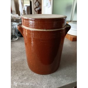 Pot De Gres 4 Litres Avec Couvercle En Gres - Occasion