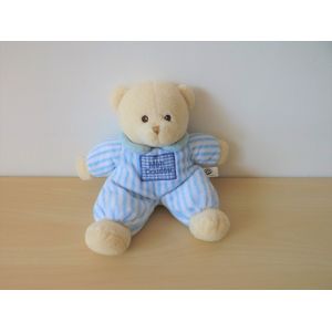 Doudou Peluche Ours Blanc Bleu Rayures Mon Doudou Cp - Occasion