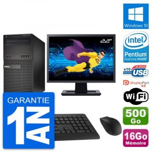 PC Tour Dell XE2 MT Ecran 22" Intel G3220 RAM 16Go Disque 500Go Windows 10 Wifi - Occasion