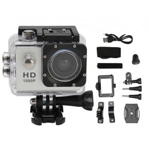 Cam&eacute;ra d'action &eacute;tanche sous-marine 1080P cam&eacute;ra vid&eacute;o de plong&eacute;e multifonctionnelle pour l'&eacute;quitation en plein air gris - Occasion