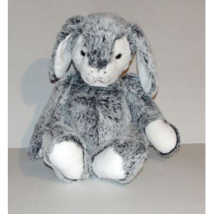 Peluche Lapin Assis Gris Blanc Chiné 26 Cm - Occasion