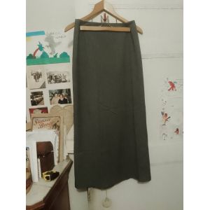 Jupe Longue Grise Fendue Au Dos 34 Xs Vintage Années 90 Victoria Bergmann. - Occasion