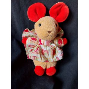 Doudou Souris Jaune Orang&eacute; Rouge Nounours - Occasion