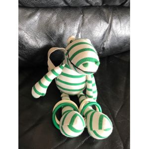 Peluche Doudou Grenouille Verte EtBlanche Ray&eacute;e Anneaux Activit&eacute; Jelly Cat 29cm - Occasion
