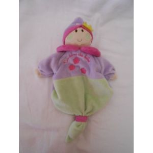 Doudou Lutin Cmp Un Reve De Bébé Eveil Et Tendresse Parme Lilas Mauve Violet Vert Rose Fushia Bonnet Col Marionnette Fleur Jaune Joue Verte - Occasion