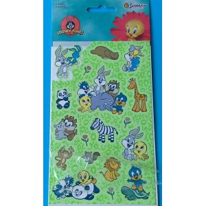 1 Planche De Stickers Autocollants Baby Looney Tunes Bunny Duffy Duck Taz Sylvestre Z&egrave;bre Girafe LapinPanda Lion Singe Fleurs Sandylion - Occasion