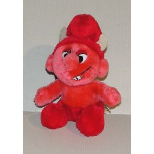 Peluche Schtroumpf Diable Diablotin Wallace Berrie Vintage 1984 Peyo - Occasion