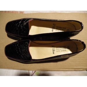 Brade Escarpin Bas En Cuir Verni Genre Croco Bordeaux Taille 41 - Occasion