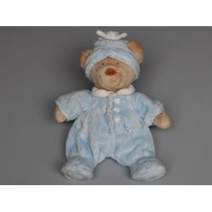 Doudou Ours Bleu Beige Coccinelle Nicotoy - Occasion