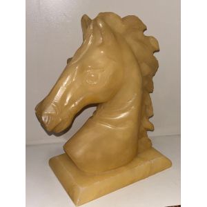 Statue Cheval Jade 21cm, ALABASTROS HERNA,Made in Spain. - Occasion