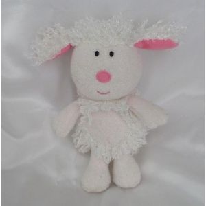 Doudou Peluche Mouton Agneau Blanc Et Rose Jemini Luminou - Occasion