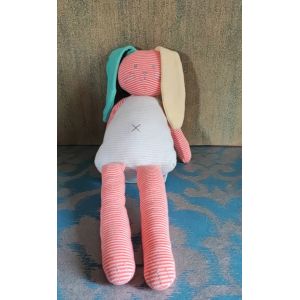 Doudou grand lapin milleraies petit bateau - Occasion