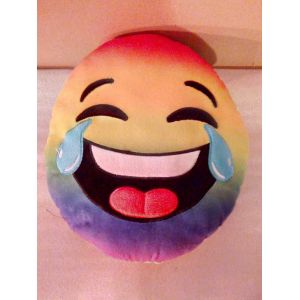 Coussin Emoji Pleure De Rire Arc En Ciel - Occasion