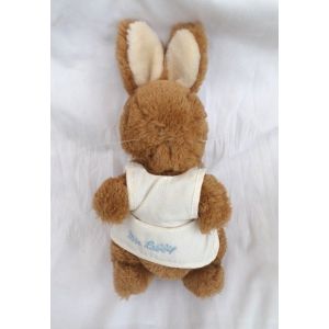 Doudou Peluche Lapin Marron Tablier Ecru Mrs Rabbit Eden - Occasion