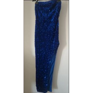 Robe De Soirée Bustier À Sequins Bleu Électrique Magnifique, Jamais Portée, Simplement Essayée ! - Occasion