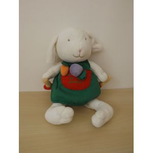 Doudou Lapin Blanc Jardinnier Dpam Du Pareil Au Même - Occasion