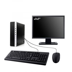 PC HP EliteDesk 800 G3 SFF Ecran 22" Intel I7-6700 RAM 16Go SSD 480Go W11 Wifi - Occasion