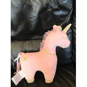 Doudou Peluche Licorne Rose Doré Etoiles 25cm Mots D Enfants - Occasion