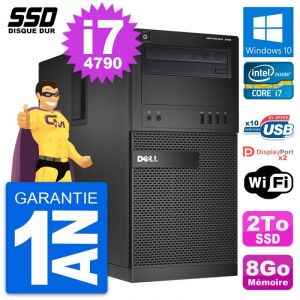 PC Tour Dell OptiPlex XE2 MT Intel Core i7-4790 RAM 8Go SSD 2To Windows 10 Wifi - Occasion