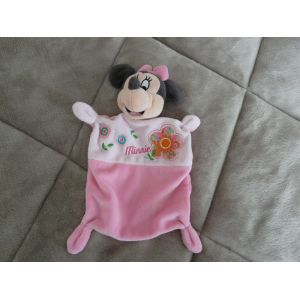 Doudou Plat Minnie Rose Fleurs - Occasion