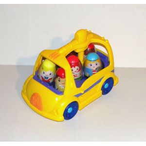 Figurine Bidibules Vintage 2009 Hasbro Lot 6 Personnages Weebles Culbuto Avec Vehicule De Transport Playskool - Occasion